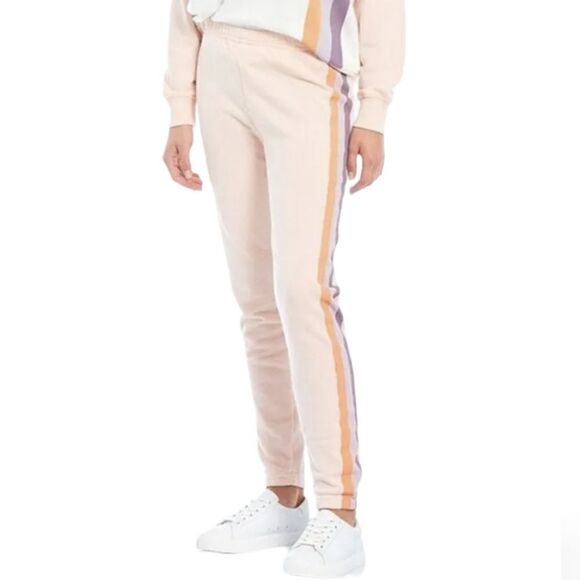 NEW Wildfox knox‎ peach grapefruit stripe jogger sweatpants M - Picture 9 of 10